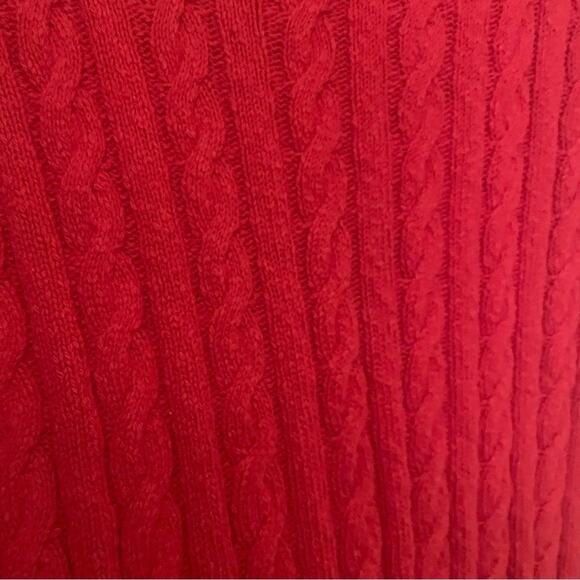 Lucky Brand Red Cable Knit Sweater Vest NWT Festive Holiday Christmas Size M - Picture 4 of 8